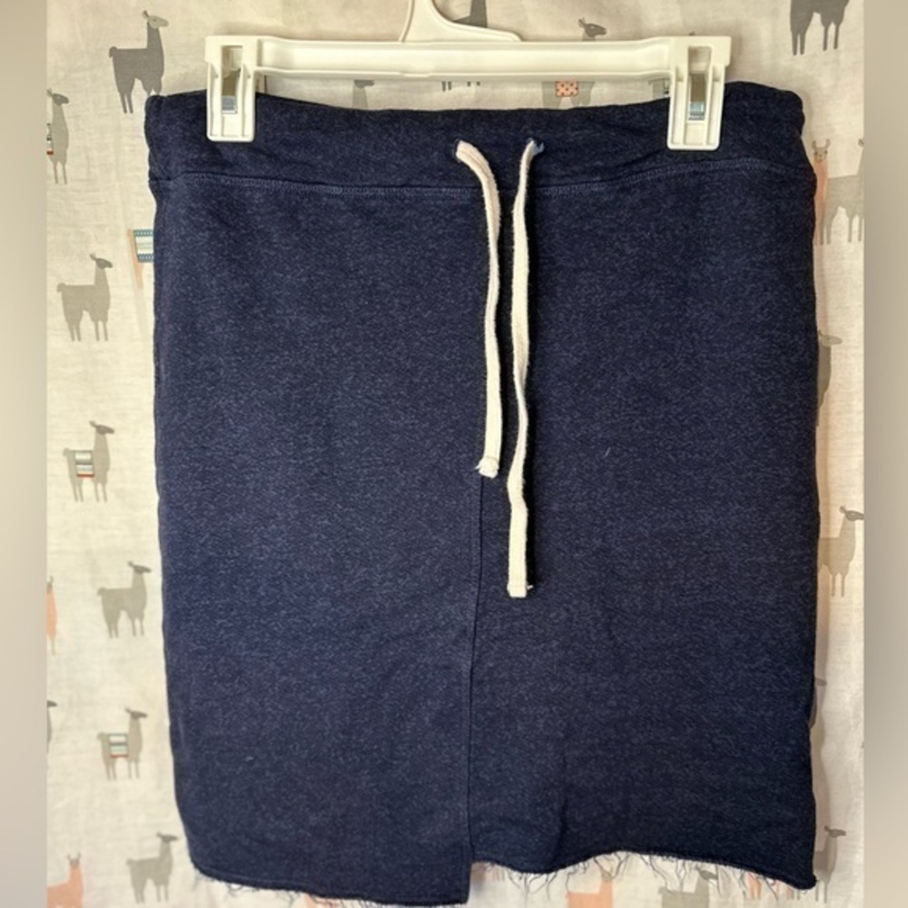 SUNDRY navy blue cotton size 1 Asymmetrical raw hem